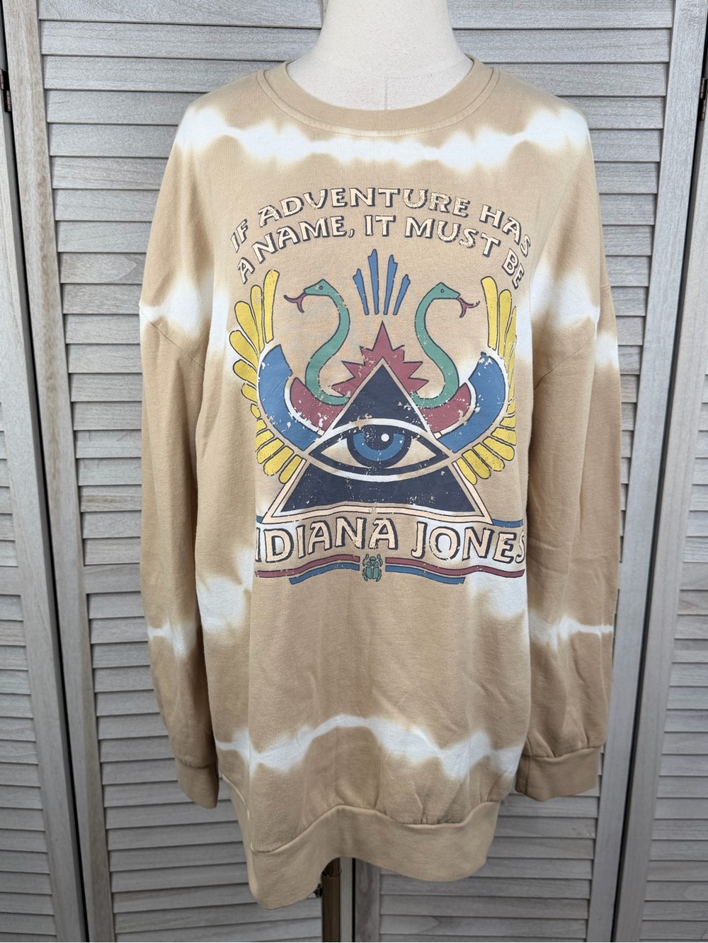 OUR UNIVERSE Indiana Jones Themed Unisex Tie Dye Crewneck Sweatshirt-XL